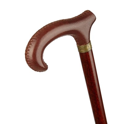 Spazier- und exklusiv Stock Derby mit Lederüberzug braun 84 cm