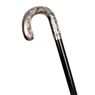 Spazier- und exklusiv Stock Rundhaken ziseliert, verchromt 96 cm