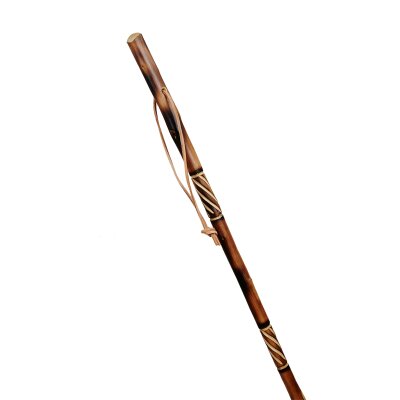 Marschierer / Pilgerstab geflammt Inka imitiert mit Lederschlaufe bis 170 cm 145 cm