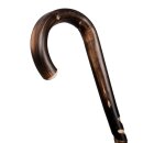 Herren-Rundhaken-Stock geflammt mit Doppelspirale 92 cm